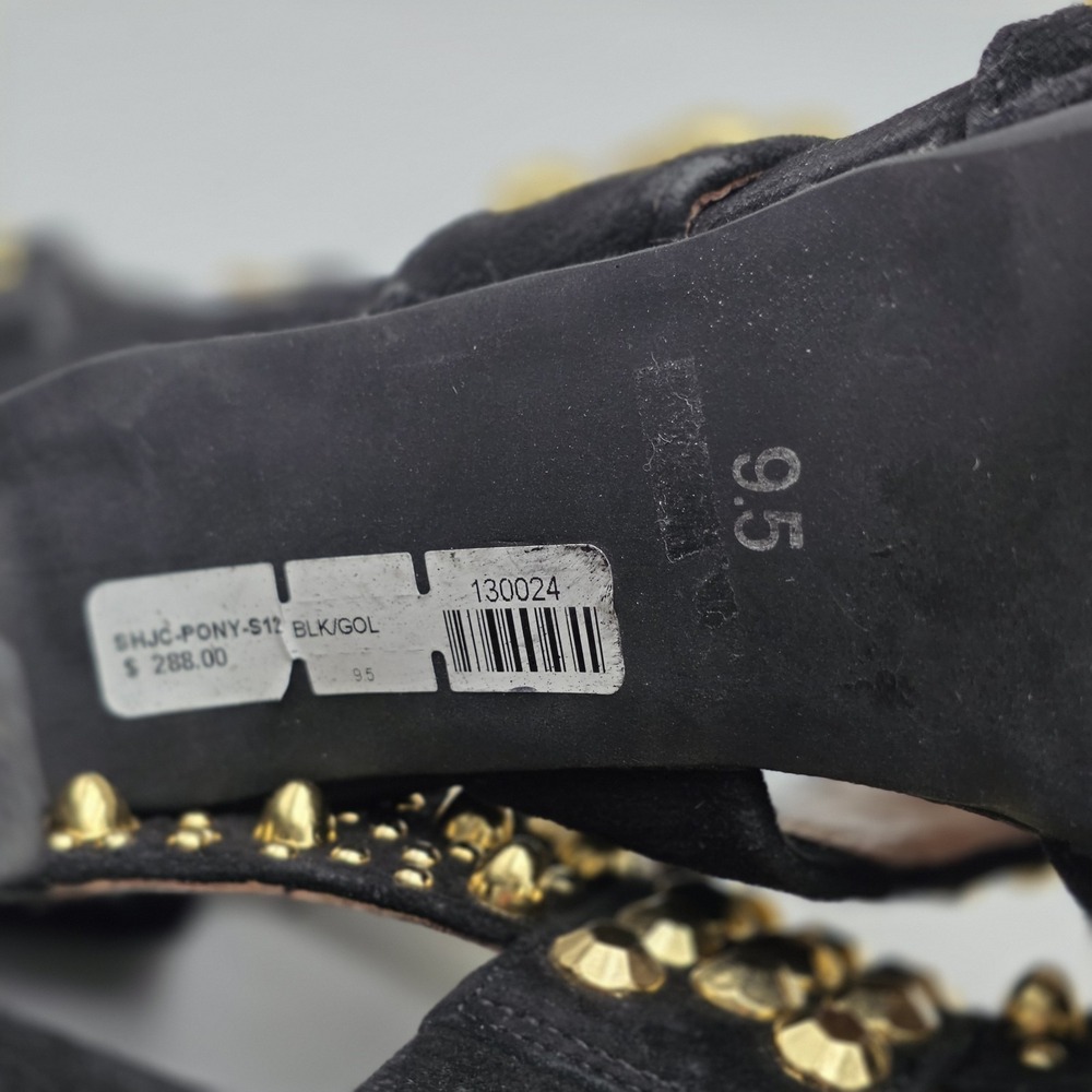 Jeffrey Campbell Pony Tail Heel Black Suede With Gold Studs Women's Size 9.5 - Picture 11 of 11